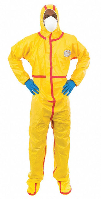 Hooded Coverall Attached Boots XL PK6