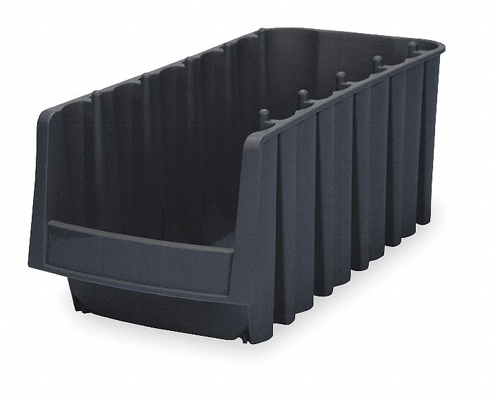 Stack and Nest Bin Black Solid Polymer