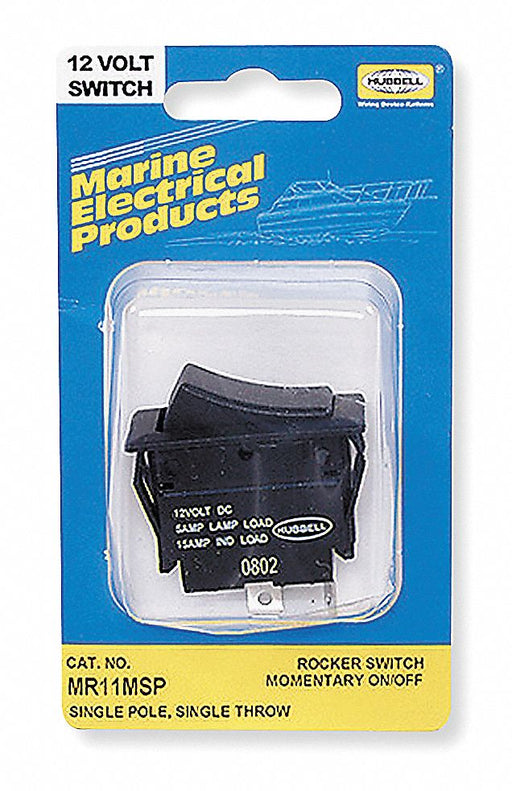 MarineRockerSwtch NoLens/Lamp Blk On/Off