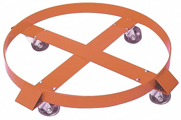 Drum Dolly 30 gal 24 in L Orange