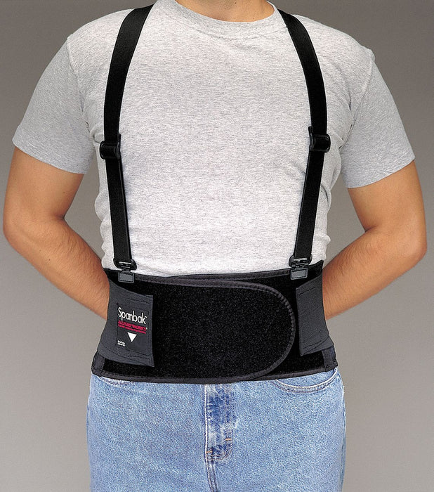 Back Support w/Suspenders Black XL
