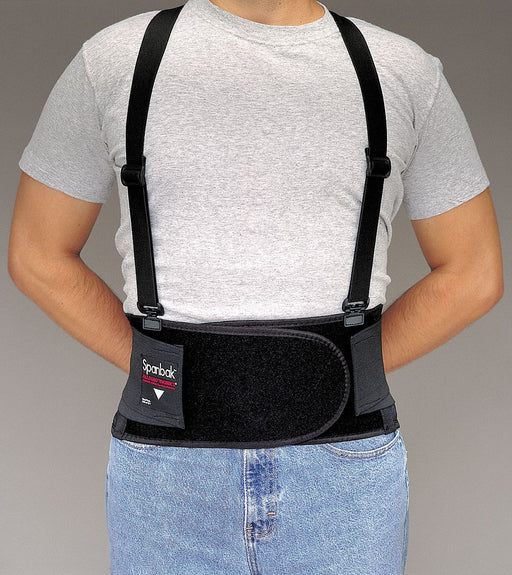 Back Support w/Suspenders Black L
