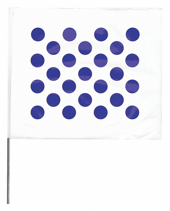 MarkingFlag Blue/White Vinyl 4inH PK100