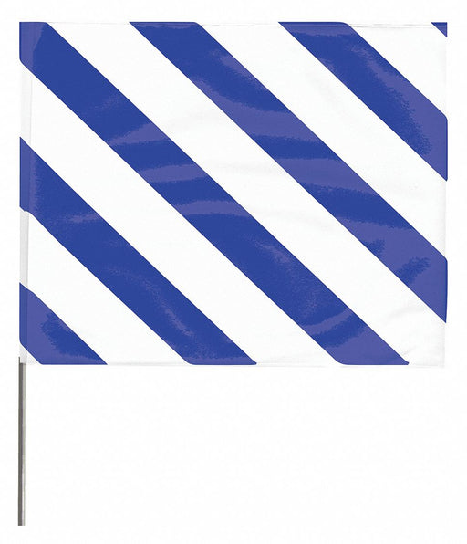 MarkingFlag Blue/White Vinyl 4inH PK100