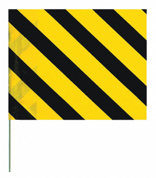 Marking Flag 18 Black/Yellow PVC PK100