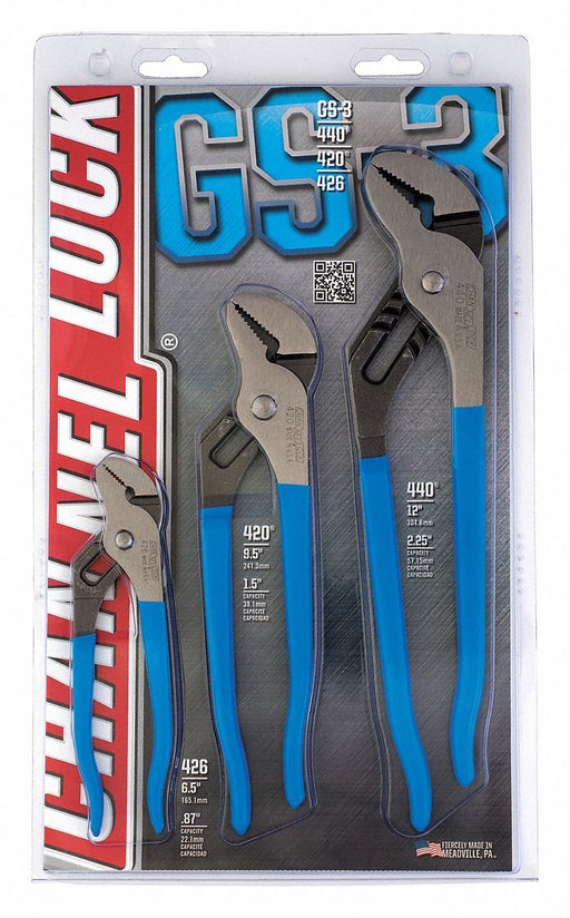 Tongue and Groove Plier Set Dipped 3Pcs.