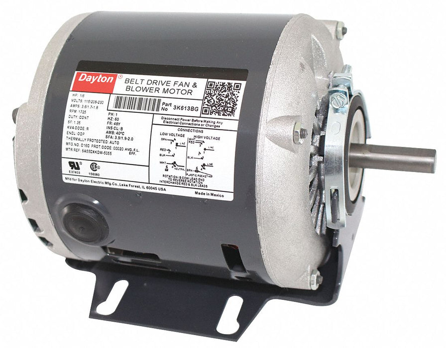 Motor 1/6 HP 1725 rpm 48 115/208-230V