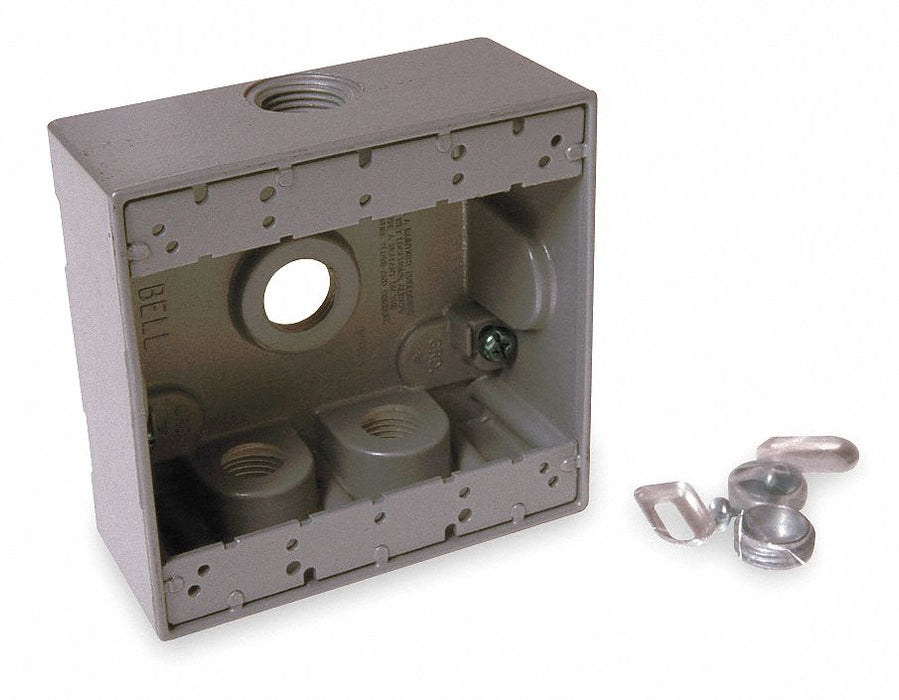 Weatherproof Box 2Gang 4Inlet 3/4 Hub