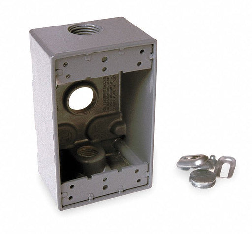 Weatherproof Box 1Gang 3/4 in Hub Alum