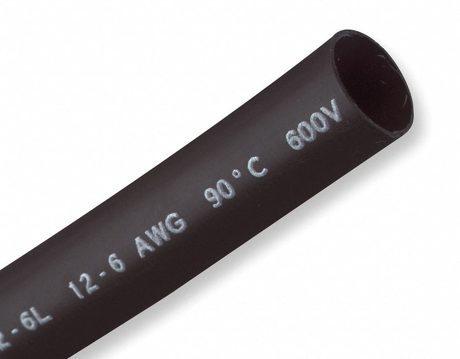 Shrink Tubing 4 ft Blk 0.35 in ID PK5