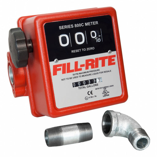 Pump Flow Meter 3-Wheel 3/4 In 5-20 gal.