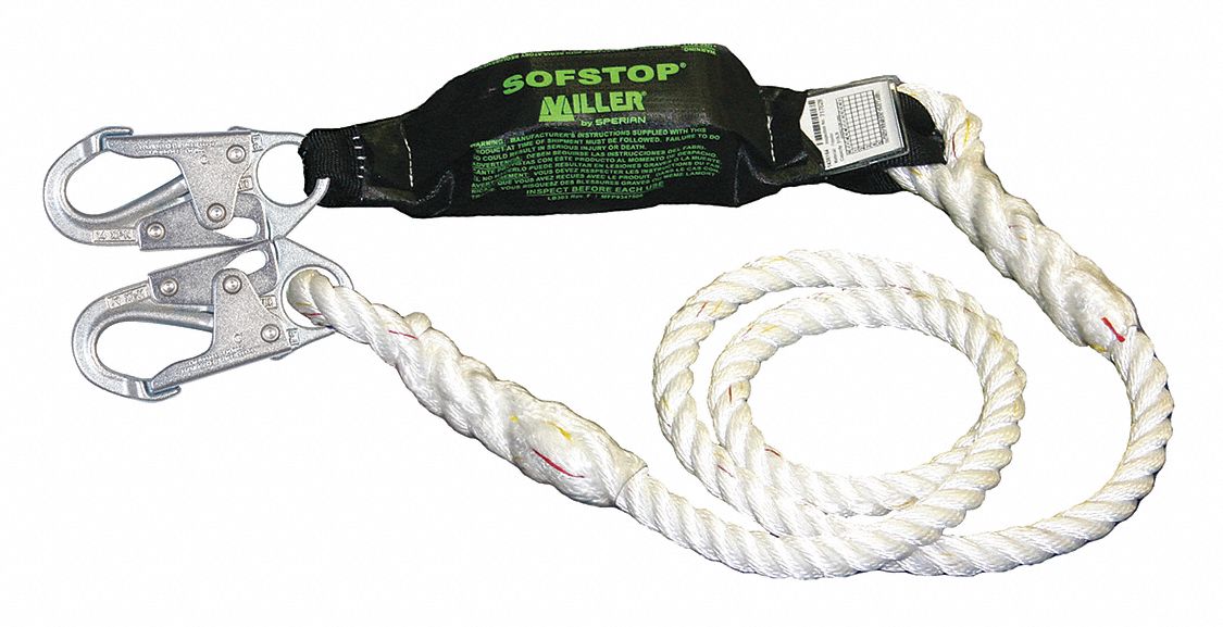 Shock-Absorbing Lanyard White