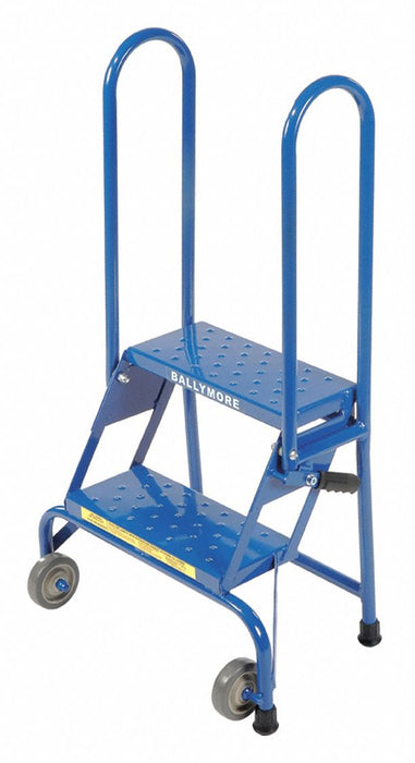 Folding Rolling Ladder Steel 20 In.H