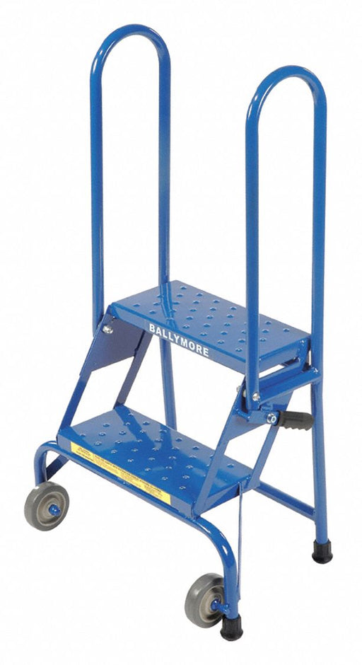 Folding Rolling Ladder Steel 20 In.H