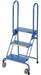 Folding Rolling Ladder Steel 30 In.H