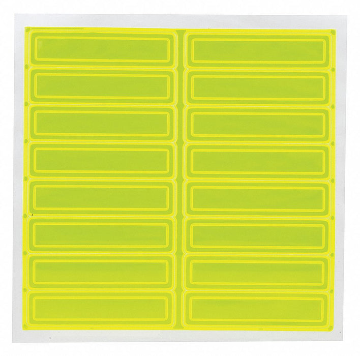 D5953 HardHatLabel Vinyl Rectangle Yellow PK16