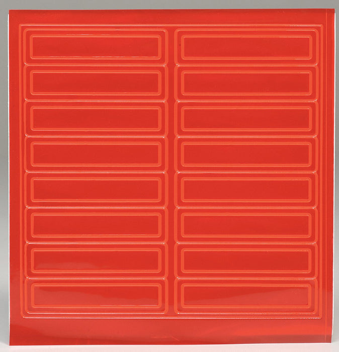 D5953 HardHatLabel Vinyl Rectangle Red PK16