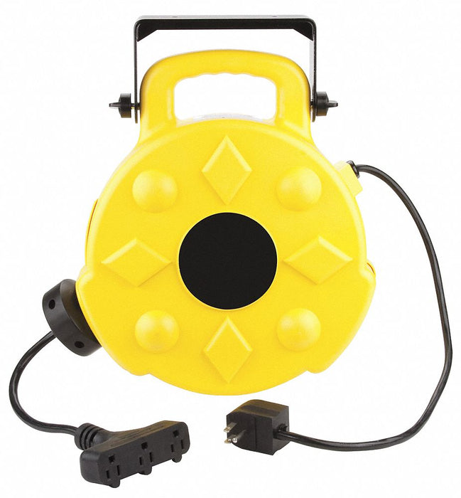 Cord Reel 50 ft 14/3 SJTW Yellow 120VAC