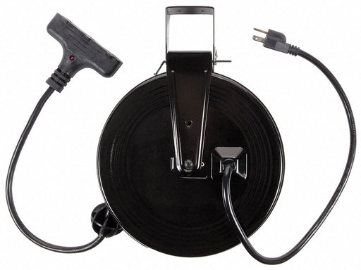 Cord Reel 30 ft 14/3 SJTW Black 120VAC
