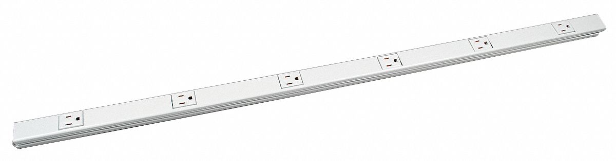 Prewired Raceway 15A 5 Outlet White
