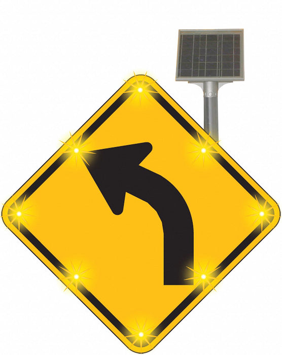 LED Traffic Sign Yellow Solar