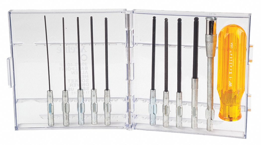 Prec. Screwdriver Set Ball Hex SAE 11pcs