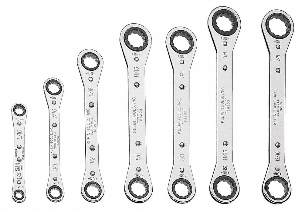 Box End Wrench Set Chrome Straight SAE
