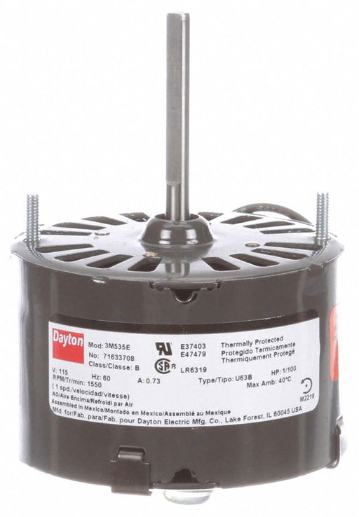 Motor 1/100 HP 1550 rpm 3.3 115V