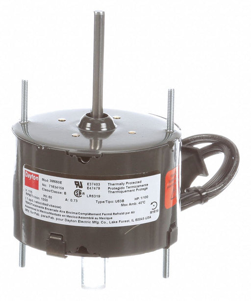 Motor 1/100 HP 1550 rpm 3.3 115V