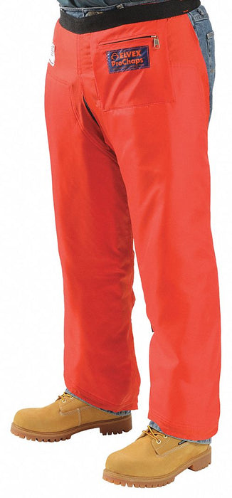 K7367 Chain Saw Chaps Orange Nylon 33 in L