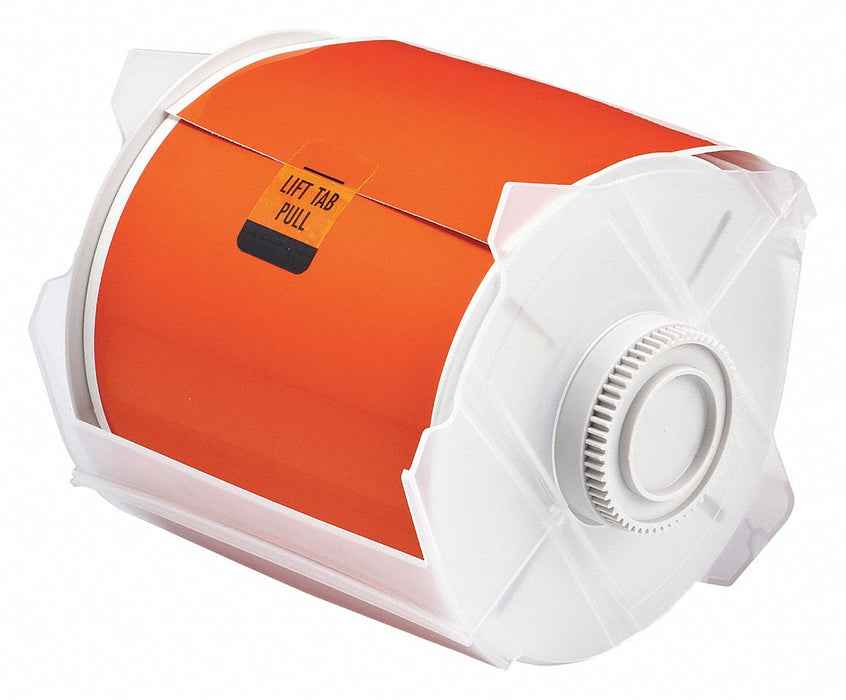 F0287 ContinuousLabelStock Orange Gloss 4inW