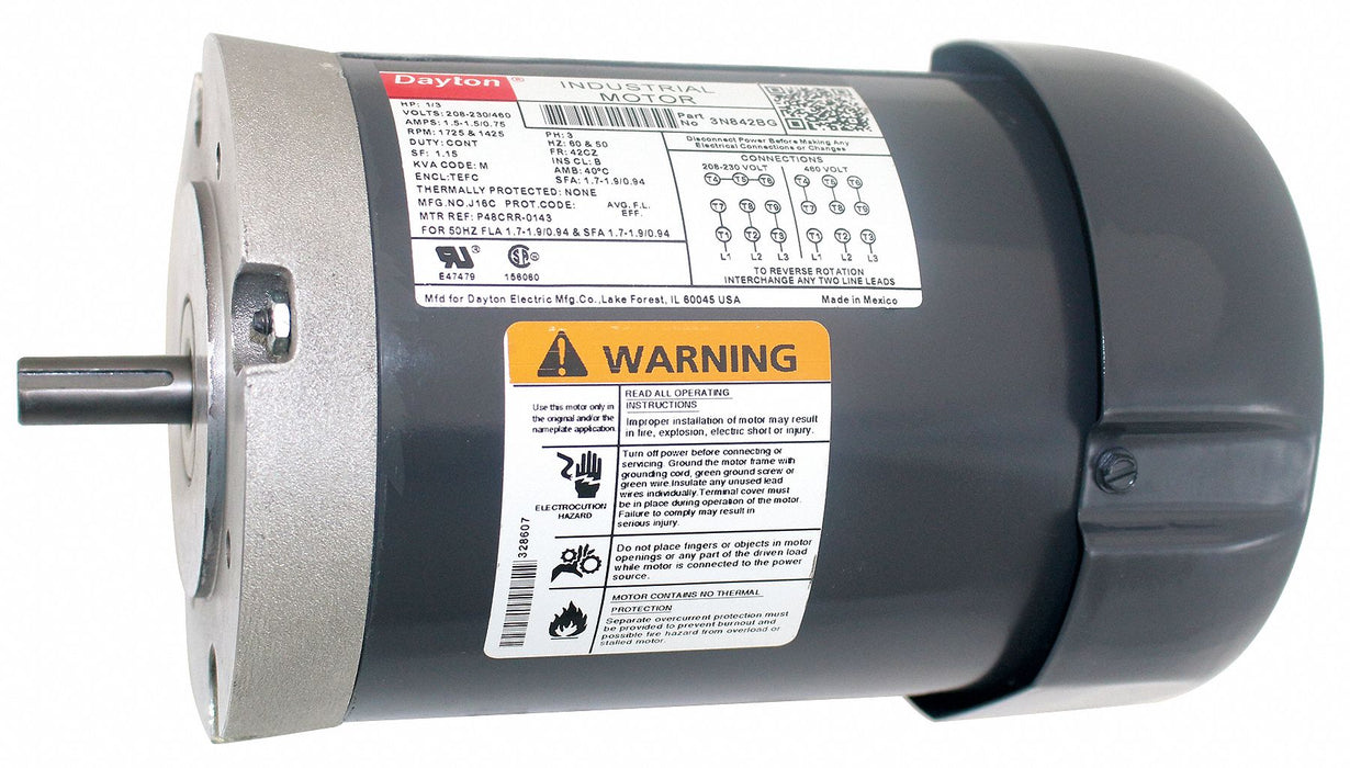GP Motor 1/3 HP 1 725/1 425 RPM 230/460V
