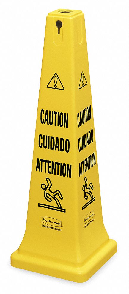 Safety Cone Yellow HDPE 36 in H