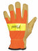 Leather Gloves Shirred Orange L PR
