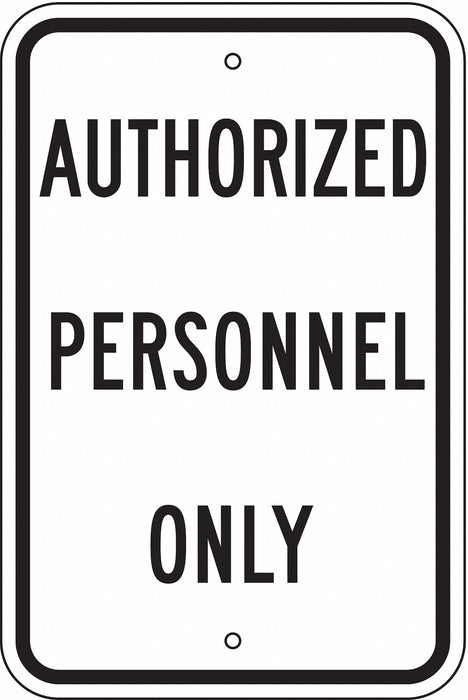 Rflctv Auth Personnel Sign 18x12in Alum