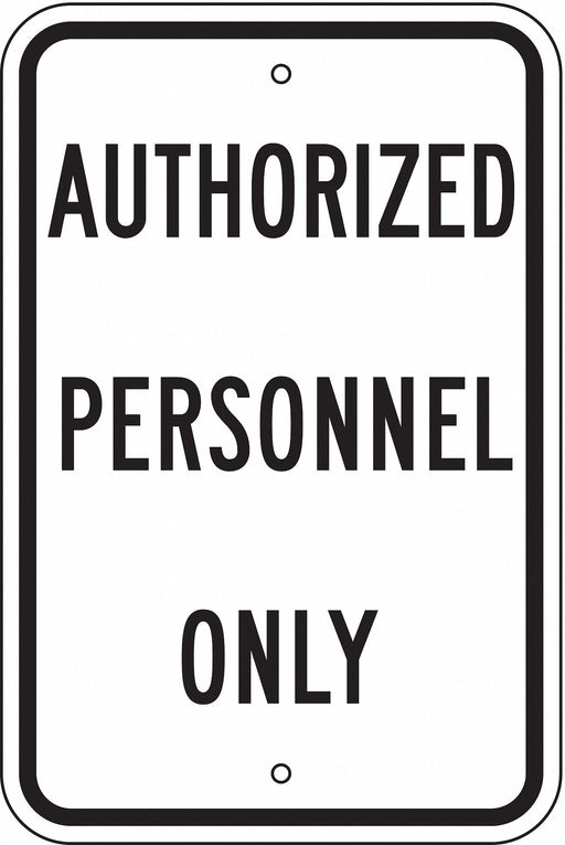 Rflctv Auth Personnel Sign 18x12in Alum