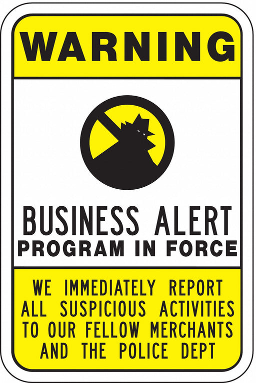 Rflctv Crime Watch Warning Sign 24x18in