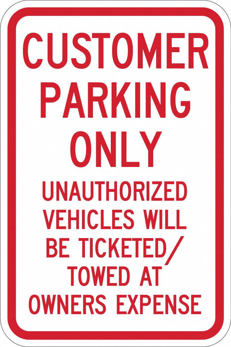 Customer Parking Sign 18 x 12 