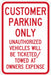 Customer Parking Sign 18 x 12 