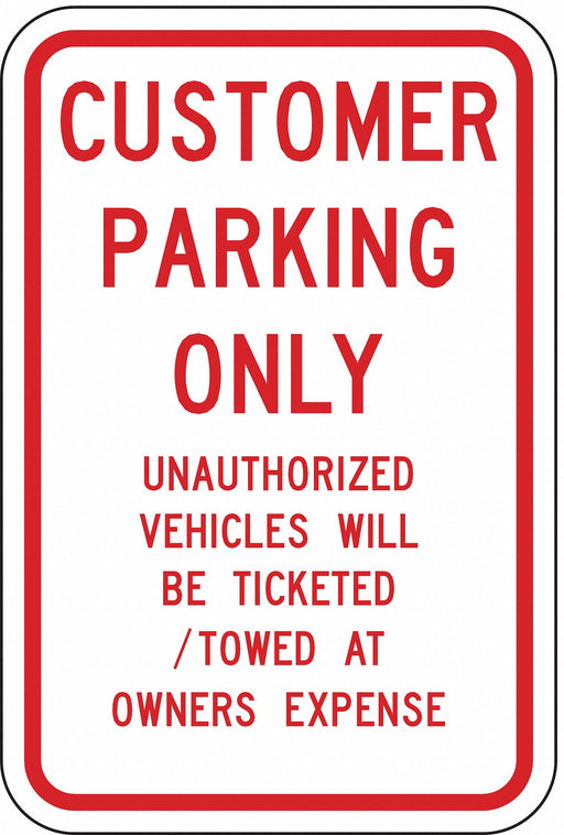 Customer Parking Sign 24 x 18 