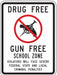 Reflective Drug Free Sign 18x12in Alumin