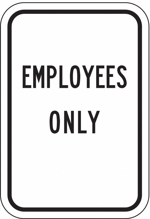 Rflctv Employee Visitor Sign 18x12in Alu