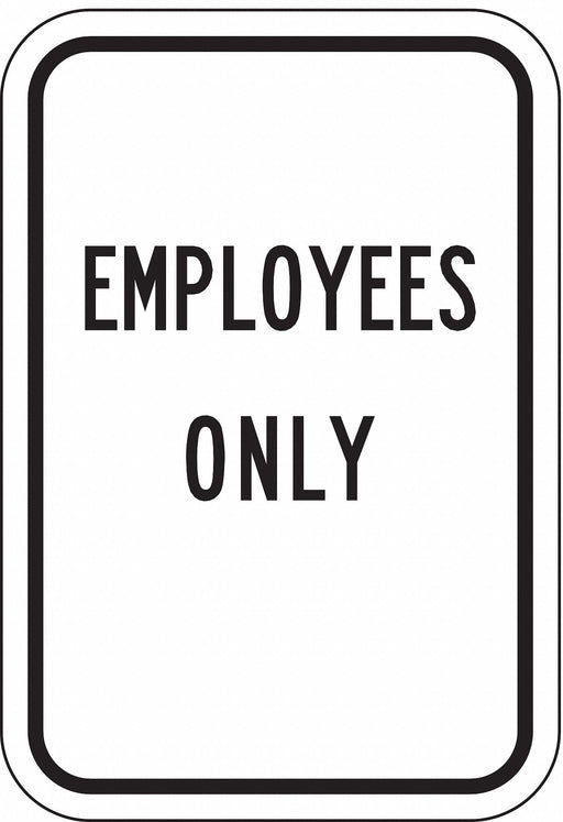 Rflctv Employee Visitor Sign 18x12in Alu