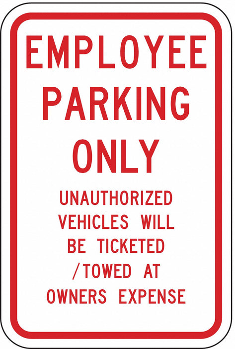 Employee Parking Sign 18 x 12 