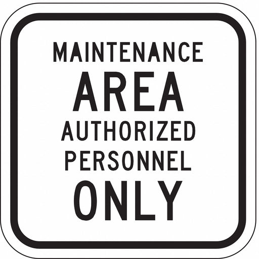 Non-rflctv Maint. Sign 12inx12in Non-PVC