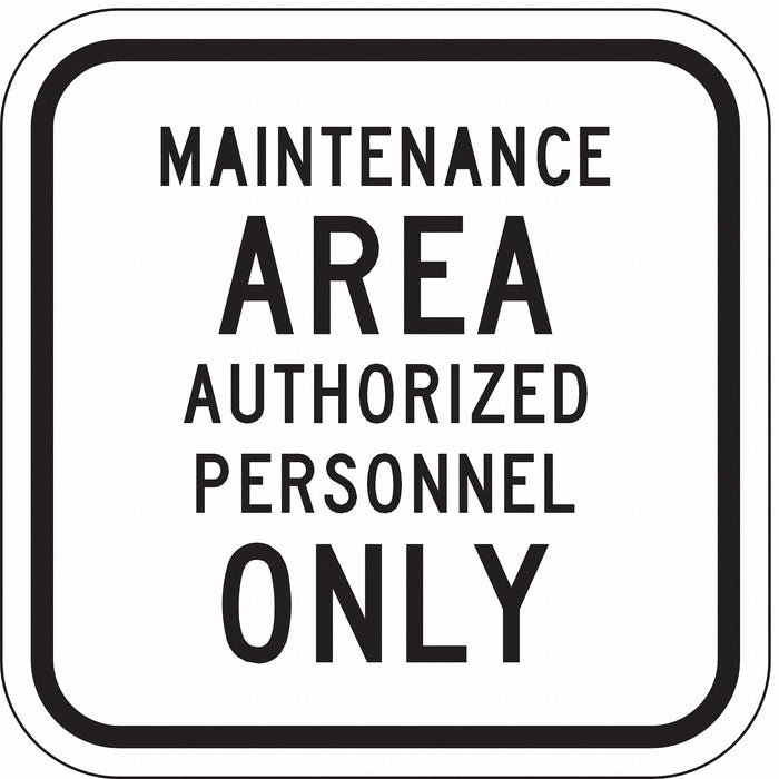 Non-rflctv Maint. Sign 12inx12in Non-PVC