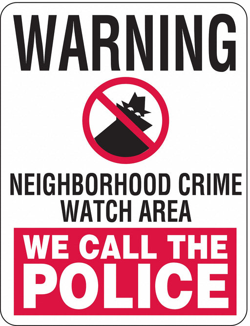 Rflctv Crime Watch Warning Sign 18x24in