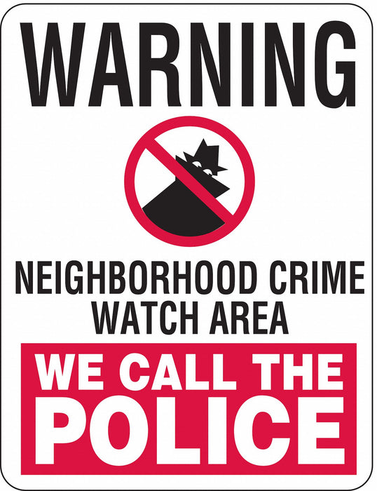 Rflctv Crime Watch Warning Sign 18x24in