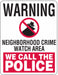 Rflctv Crime Watch Warning Sign 18x24in
