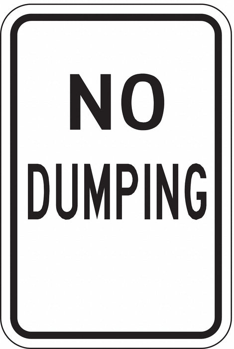 Reflective No Dumping Sign 18x12in Alum